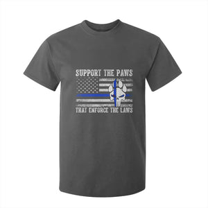 Police K9 T Shirt For Kid Support The Paws That Enforce The Laws US Flag TS10 Dark Heather Print Your Wear