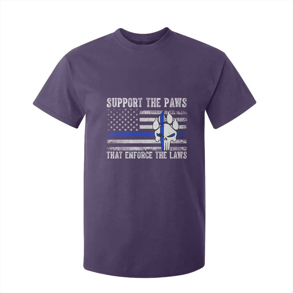 Police K9 T Shirt For Kid Support The Paws That Enforce The Laws US Flag TS10 Purple Print Your Wear