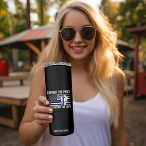 Police K9 Skinny Tumbler Support The Paws That Enforce The Laws US Flag TS10 Print Your Wear