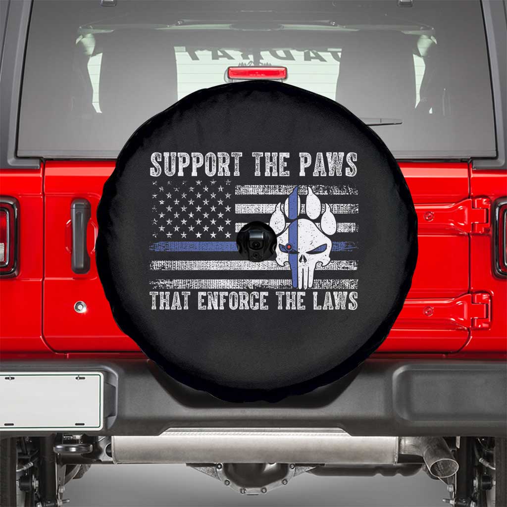 Police K9 Spare Tire Cover Support The Paws That Enforce The Laws US Flag TS10 Black Print Your Wear