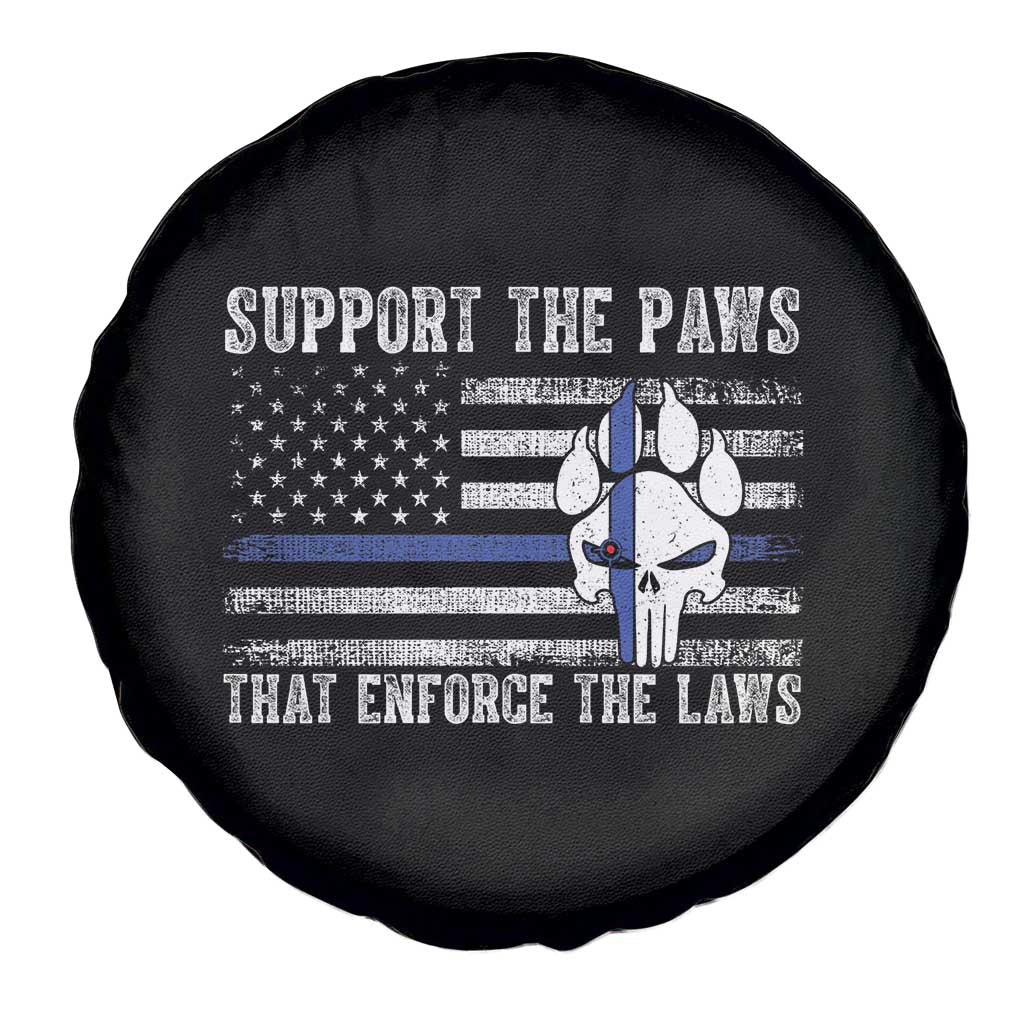 Police K9 Spare Tire Cover Support The Paws That Enforce The Laws US Flag TS10 Print Your Wear