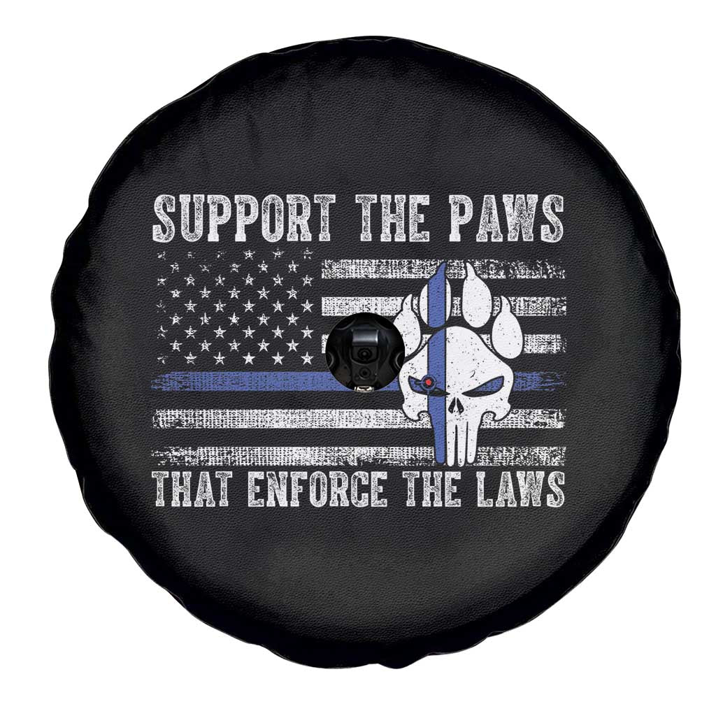 Police K9 Spare Tire Cover Support The Paws That Enforce The Laws US Flag TS10 Print Your Wear