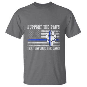 Police K9 T Shirt Support The Paws That Enforce The Laws US Flag - Print Your Wear