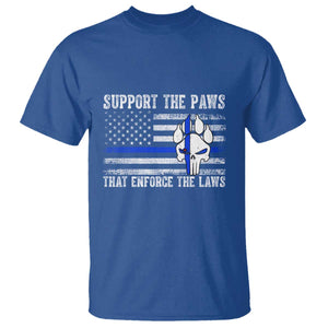 Police K9 T Shirt Support The Paws That Enforce The Laws US Flag - Print Your Wear