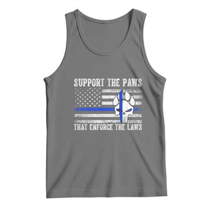 Police K9 Tank Top Support The Paws That Enforce The Laws US Flag TS10 Black Heather Print Your Wear