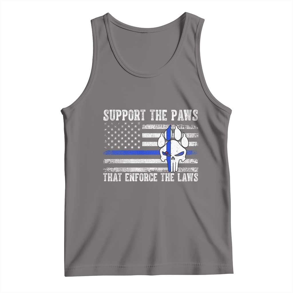 Police K9 Tank Top Support The Paws That Enforce The Laws US Flag TS10 Deep Heather Print Your Wear
