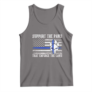 Police K9 Tank Top Support The Paws That Enforce The Laws US Flag TS10 Deep Heather Print Your Wear