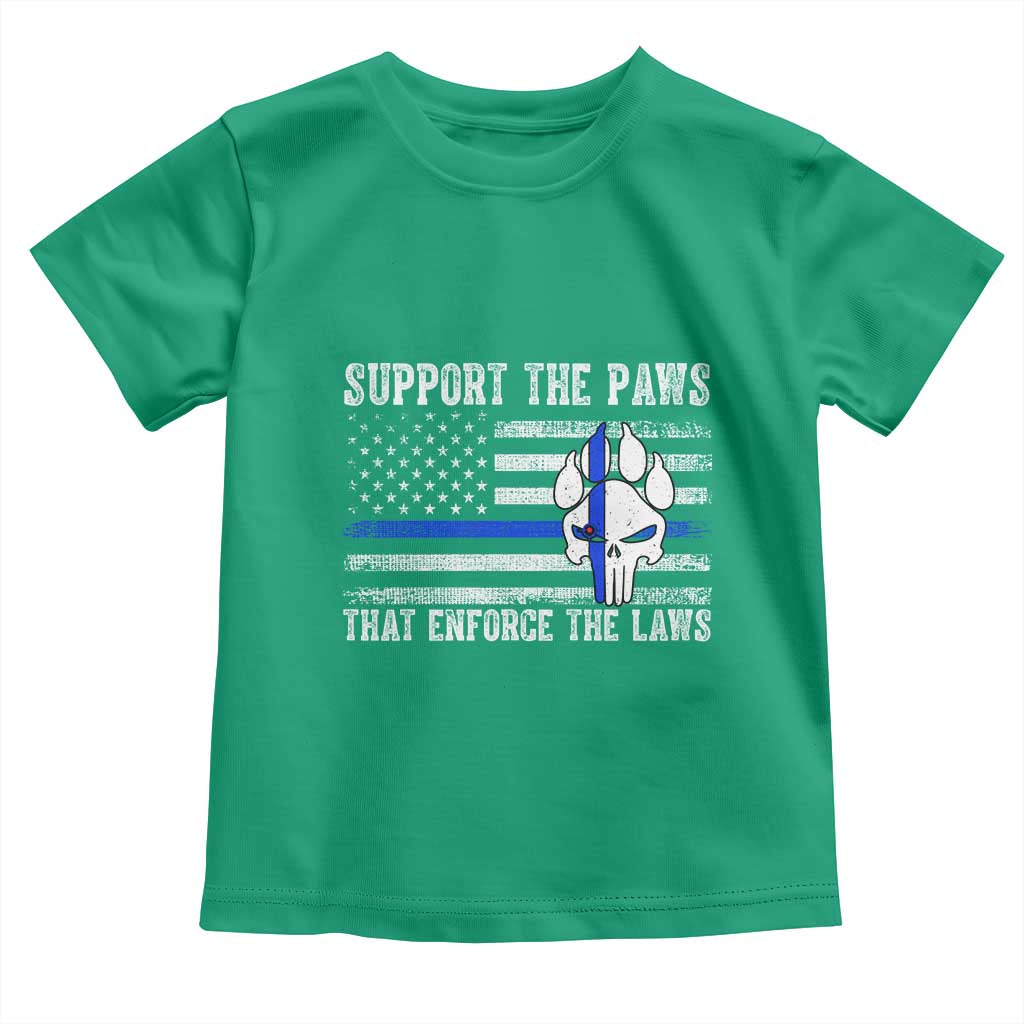 Police K9 Toddler T Shirt Support The Paws That Enforce The Laws US Flag TS10 Irish Green Print Your Wear