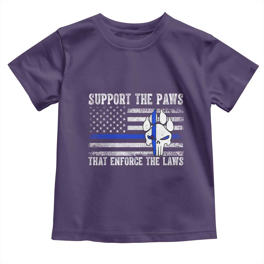 Police K9 Toddler T Shirt Support The Paws That Enforce The Laws US Flag TS10 Purple Print Your Wear