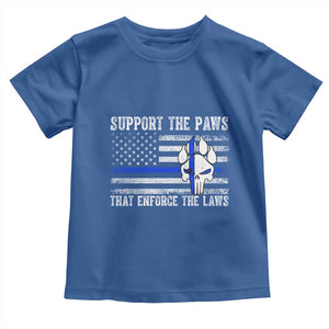 Police K9 Toddler T Shirt Support The Paws That Enforce The Laws US Flag TS10 Royal Blue Print Your Wear
