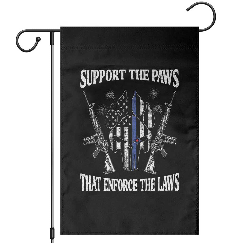 Police K9 Garden Flag Support The Paws That Enforce The Laws American Flag TS10 Black Print Your Wear