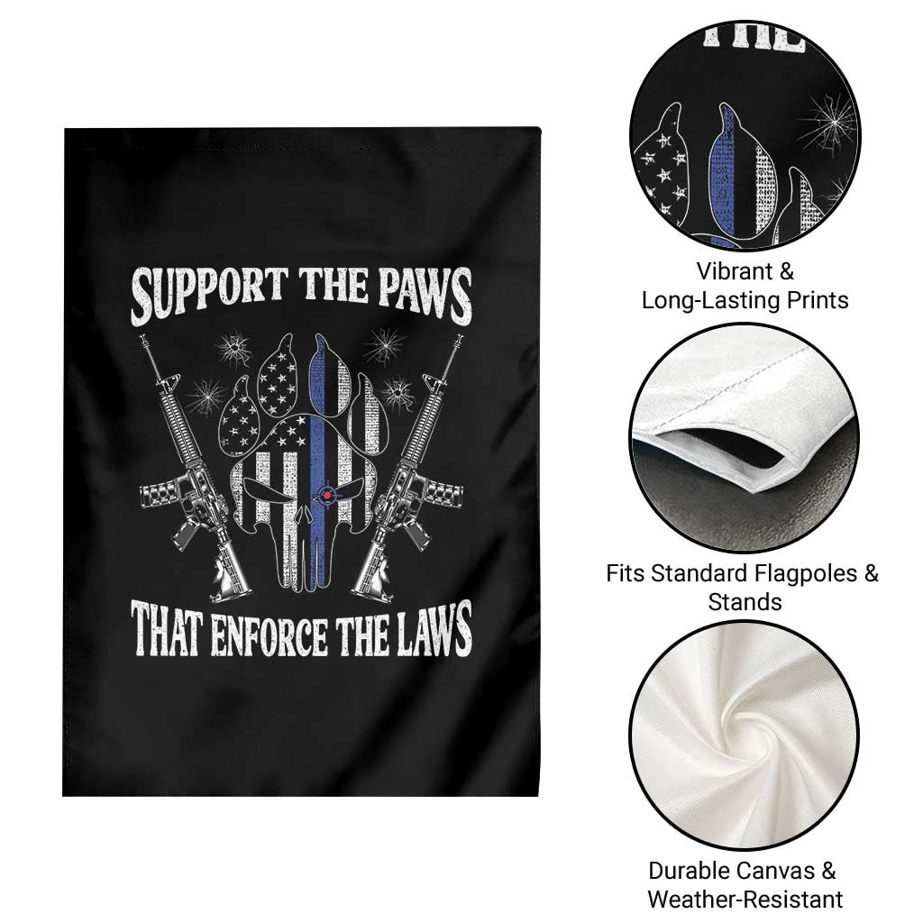 Police K9 Garden Flag Support The Paws That Enforce The Laws American Flag TS10 Print Your Wear