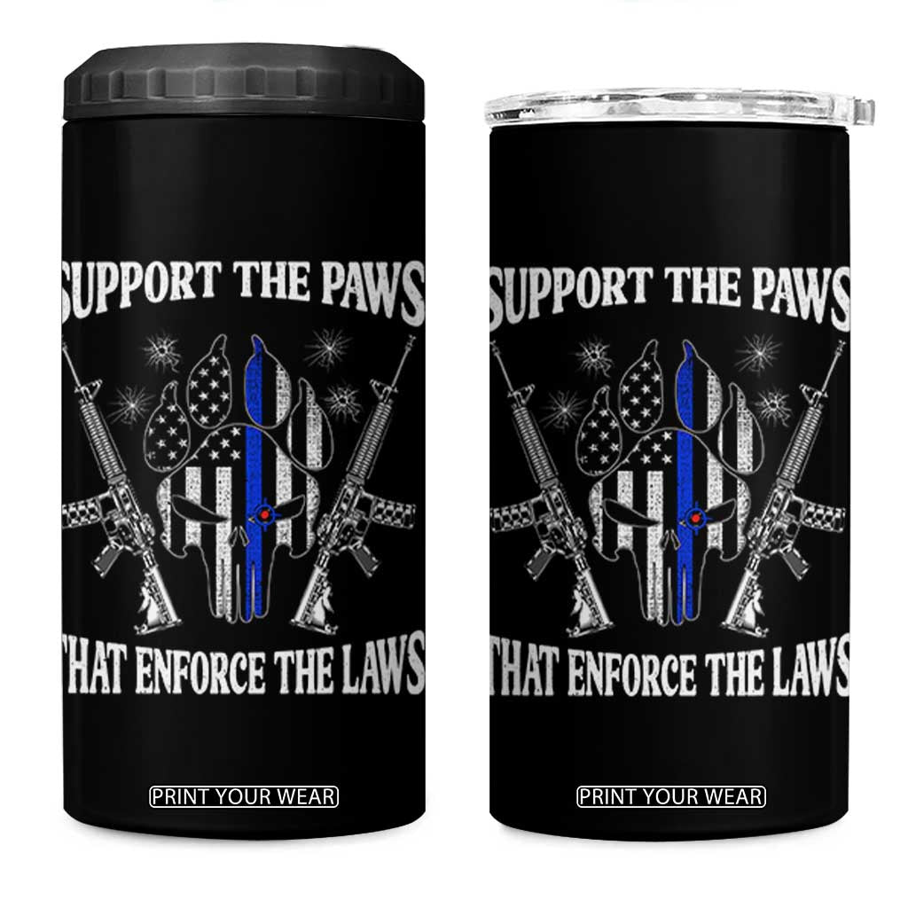 Police K9 4 in 1 Can Cooler Tumbler Support The Paws That Enforce The Laws American Flag TS10 One Size: 16 oz Black Print Your Wear