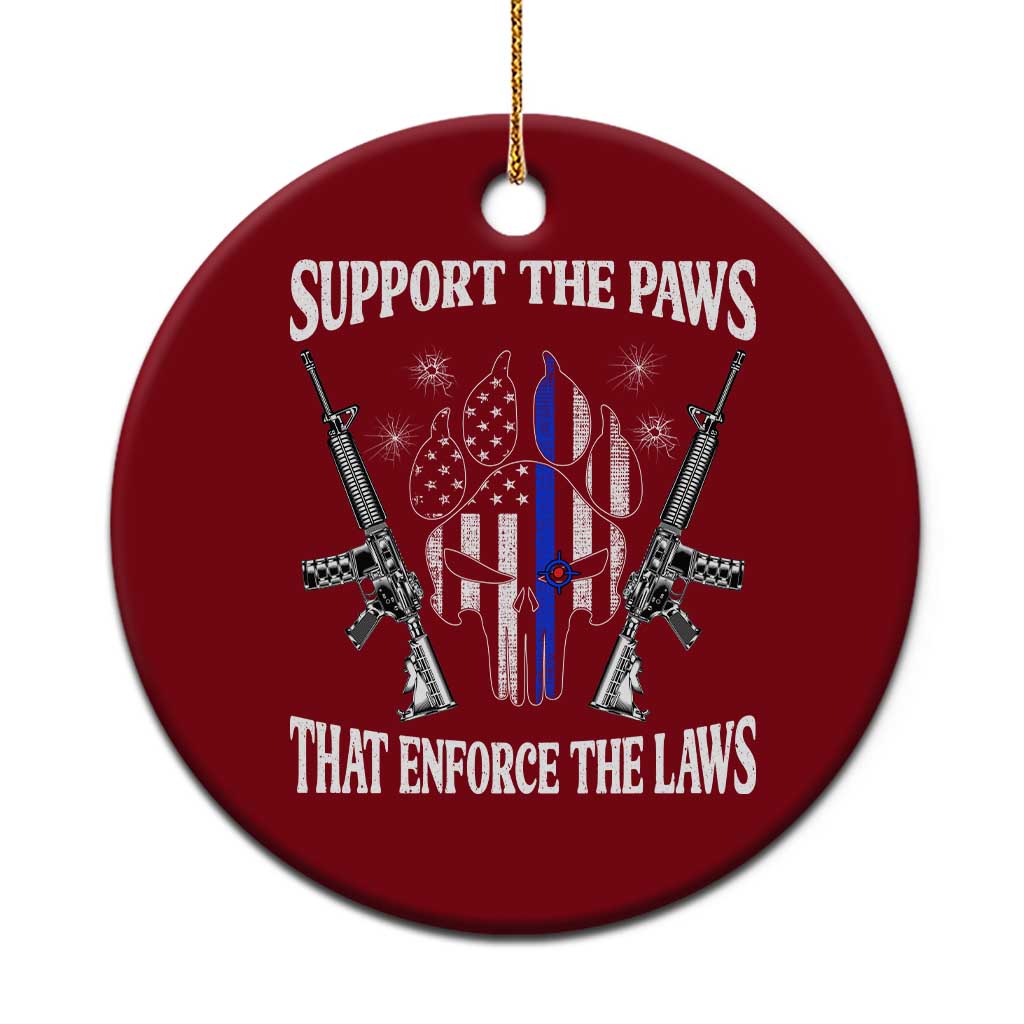 Police K9 Ceramic Ornament Support The Paws That Enforce The Laws American Flag TS10 1pc Red Print Your Wear