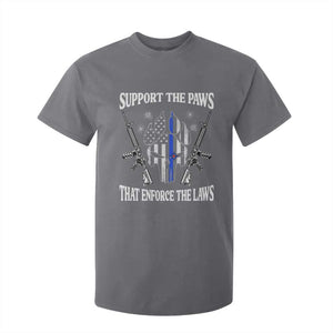 Police K9 T Shirt For Kid Support The Paws That Enforce The Laws American Flag TS10 Charcoal Print Your Wear