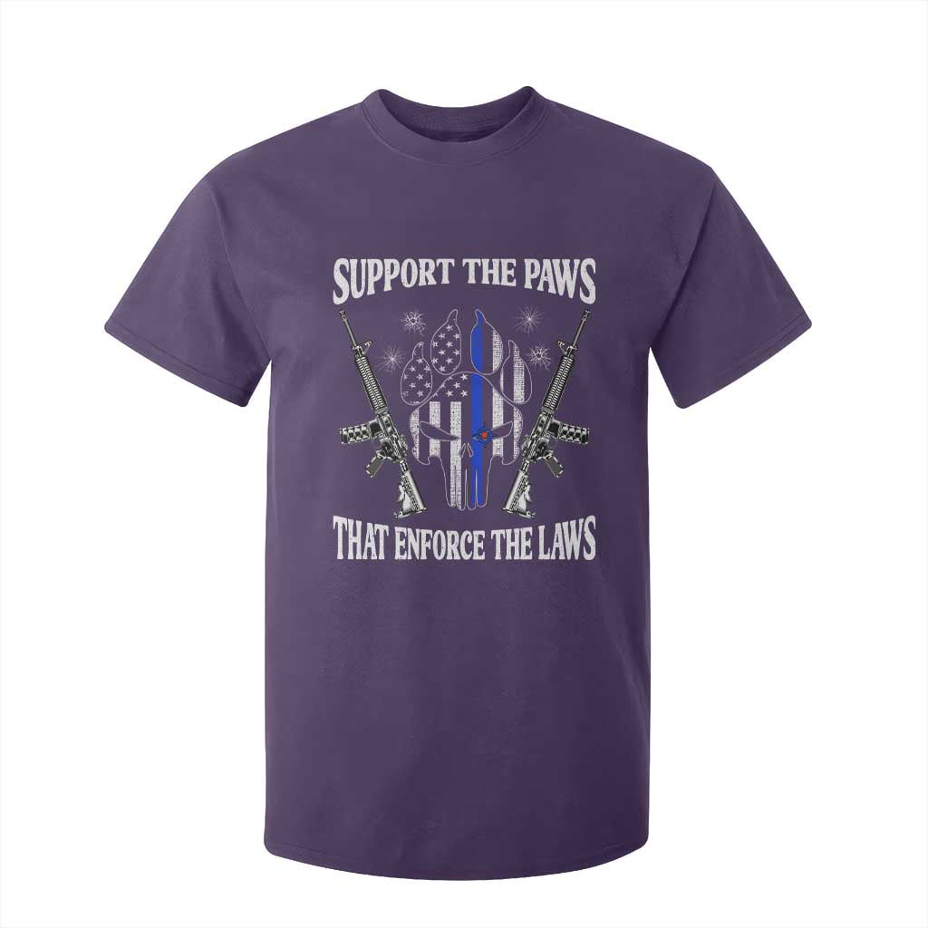 Police K9 T Shirt For Kid Support The Paws That Enforce The Laws American Flag TS10 Purple Print Your Wear