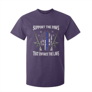 Police K9 T Shirt For Kid Support The Paws That Enforce The Laws American Flag TS10 Purple Print Your Wear