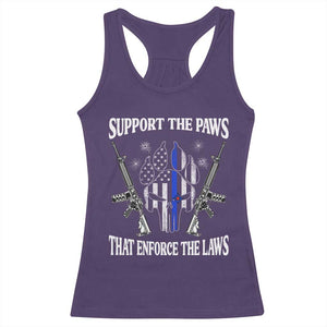 Police K9 Racerback Tank Top Support The Paws That Enforce The Laws American Flag TS10 Purple Print Your Wear