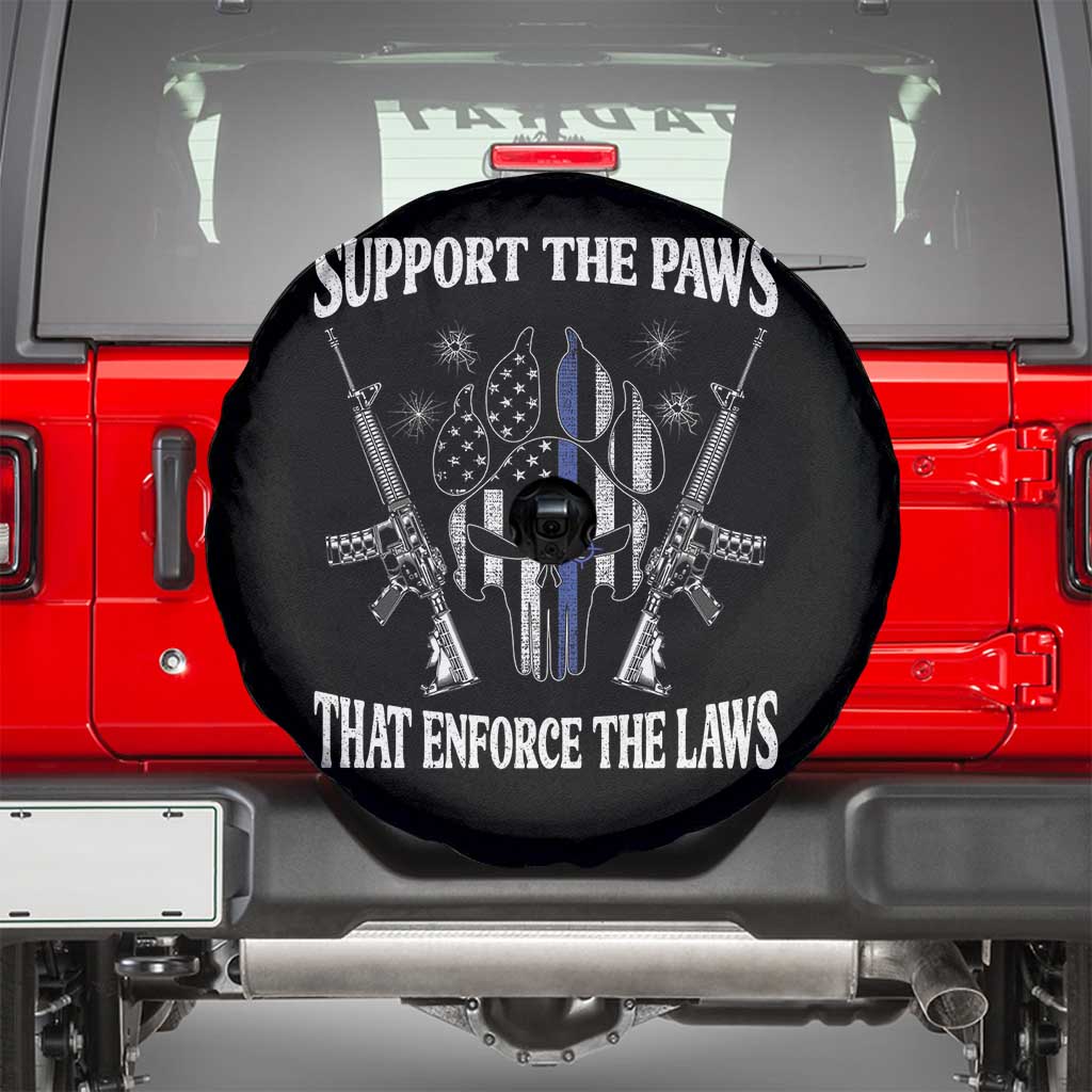 Police K9 Spare Tire Cover Support The Paws That Enforce The Laws American Flag TS10 Black Print Your Wear