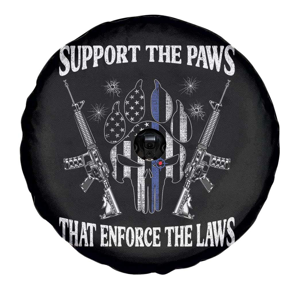 Police K9 Spare Tire Cover Support The Paws That Enforce The Laws American Flag TS10 Print Your Wear