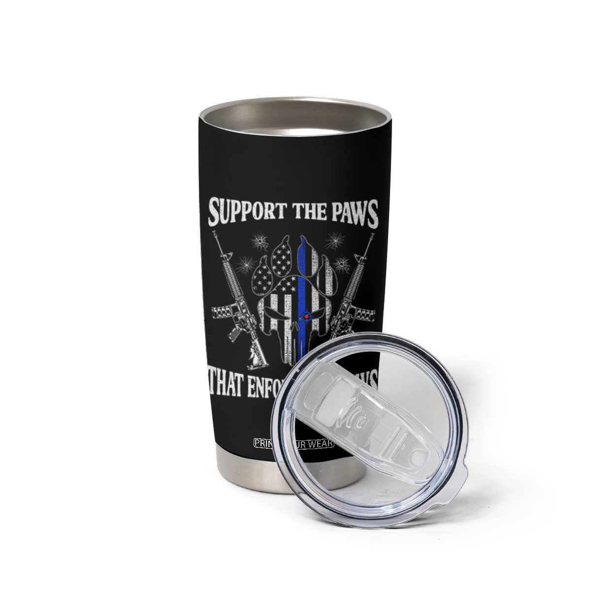 Police K9 Tumbler Cup Support The Paws That Enforce The Laws American Flag TS10 Print Your Wear