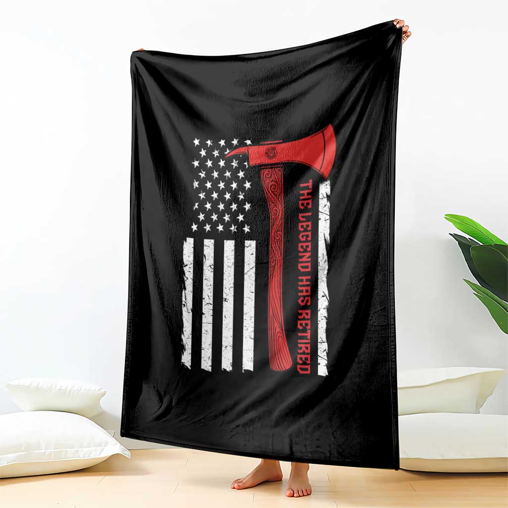 The Legend Has Retired Firefighter Throw Blanket Vintage Retirement Gifts Fireman American Flag TS10 Print Your Wear