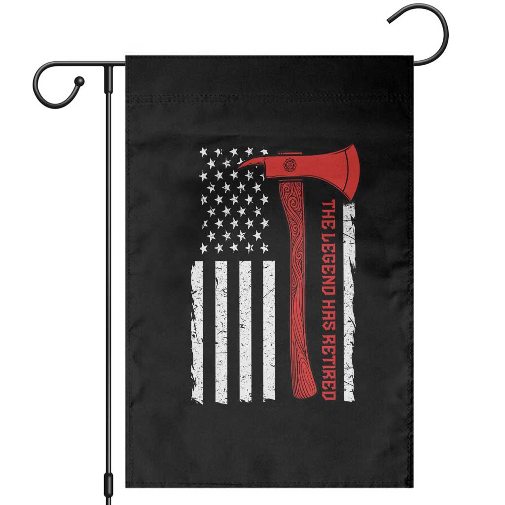 The Legend Has Retired Firefighter Garden Flag Vintage Retirement Gifts Fireman American Flag TS10 Black Print Your Wear