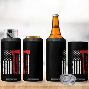 The Legend Has Retired Firefighter 4 in 1 Can Cooler Tumbler Vintage Retirement Gifts Fireman American Flag TS10 Print Your Wear