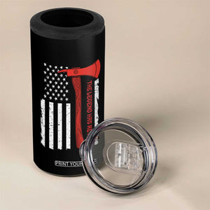 The Legend Has Retired Firefighter 4 in 1 Can Cooler Tumbler Vintage Retirement Gifts Fireman American Flag TS10 Print Your Wear