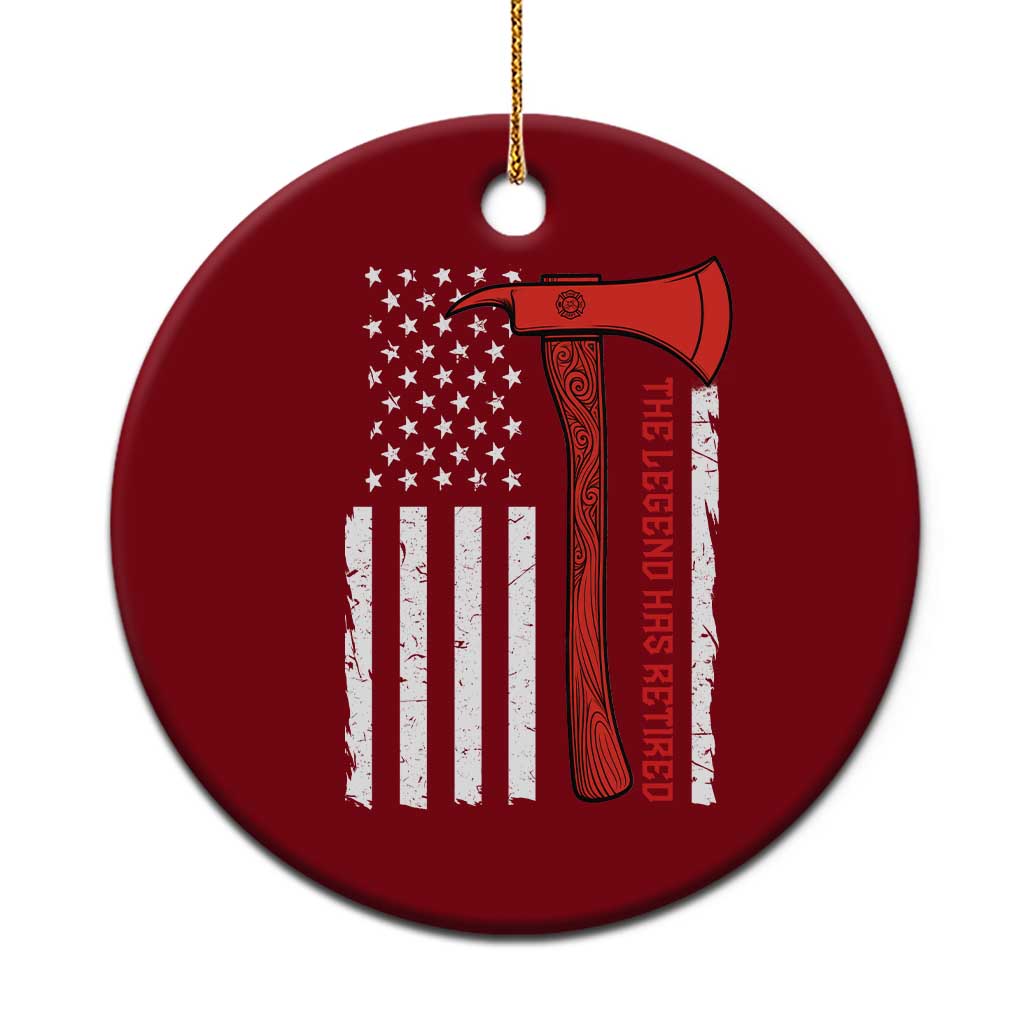 The Legend Has Retired Firefighter Ceramic Ornament Vintage Retirement Gifts Fireman American Flag TS10 1pc Red Print Your Wear