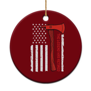 The Legend Has Retired Firefighter Ceramic Ornament Vintage Retirement Gifts Fireman American Flag TS10 1pc Red Print Your Wear