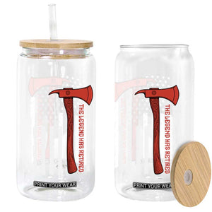 The Legend Has Retired Firefighter Glass Can Vintage Retirement Gifts Fireman American Flag TS10 Print Your Wear
