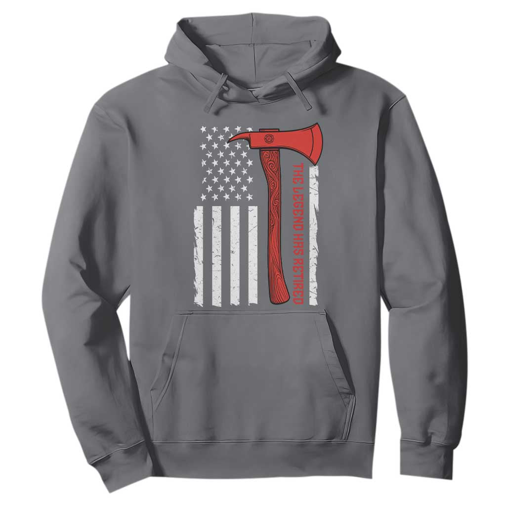 The Legend Has Retired Firefighter Hoodie Vintage Retirement Gifts Fireman American Flag TS10 Charcoal Print Your Wear
