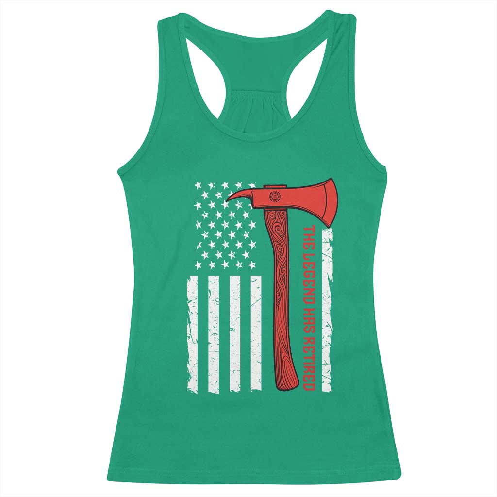 The Legend Has Retired Firefighter Racerback Tank Top Vintage Retirement Gifts Fireman American Flag TS10 Irish Green Print Your Wear
