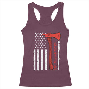 The Legend Has Retired Firefighter Racerback Tank Top Vintage Retirement Gifts Fireman American Flag TS10 Maroon Print Your Wear