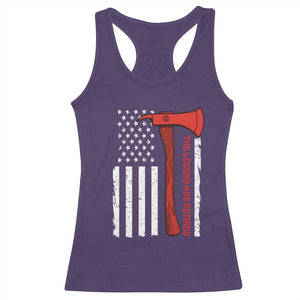 The Legend Has Retired Firefighter Racerback Tank Top Vintage Retirement Gifts Fireman American Flag TS10 Purple Print Your Wear