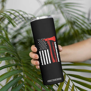 The Legend Has Retired Firefighter Skinny Tumbler Vintage Retirement Gifts Fireman American Flag TS10 Print Your Wear