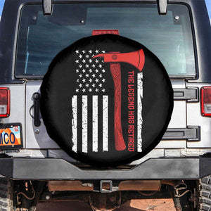 The Legend Has Retired Firefighter Spare Tire Cover Vintage Retirement Gifts Fireman American Flag TS10 No hole Black Print Your Wear