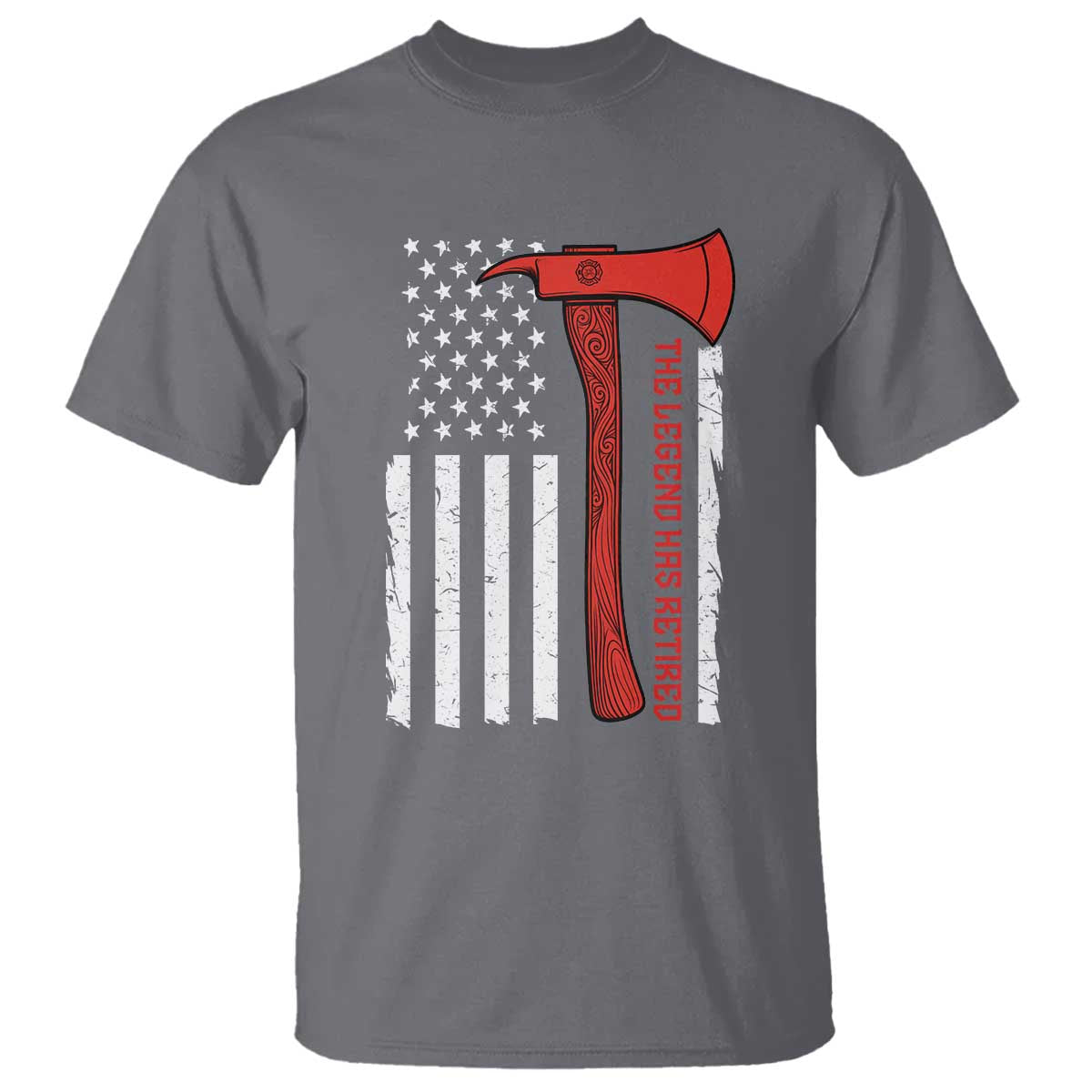 The Legend Has Retired Firefighter T Shirt Vintage Retirement Gifts Fireman American Flag TS10 Charcoal Print Your Wear
