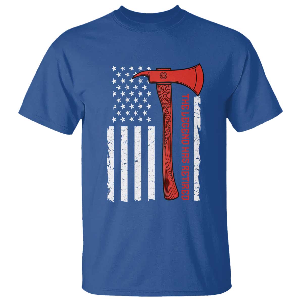 The Legend Has Retired Firefighter T Shirt Vintage Retirement Gifts Fireman American Flag TS10 Royal Blue Print Your Wear
