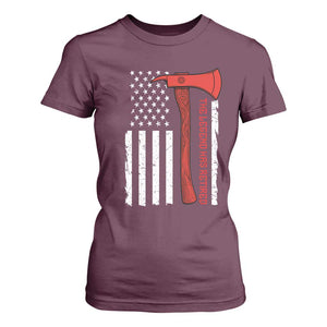 The Legend Has Retired Firefighter T Shirt For Women Vintage Retirement Gifts Fireman American Flag TS10 Maroon Print Your Wear