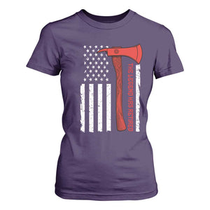 The Legend Has Retired Firefighter T Shirt For Women Vintage Retirement Gifts Fireman American Flag TS10 Purple Print Your Wear