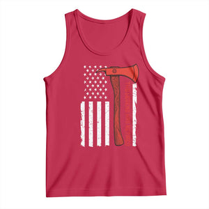 The Legend Has Retired Firefighter Tank Top Vintage Retirement Gifts Fireman American Flag TS10 Red Print Your Wear