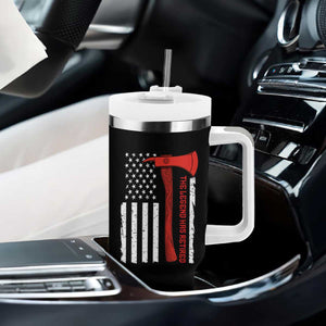 The Legend Has Retired Firefighter Tumbler With Handle Vintage Retirement Gifts Fireman American Flag TS10 Print Your Wear