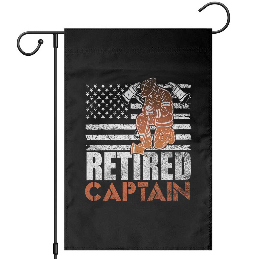 Retired Firefighter Captain Garden Flag Vintage Retirement Gifts Fireman American Flag TS10 Black Print Your Wear