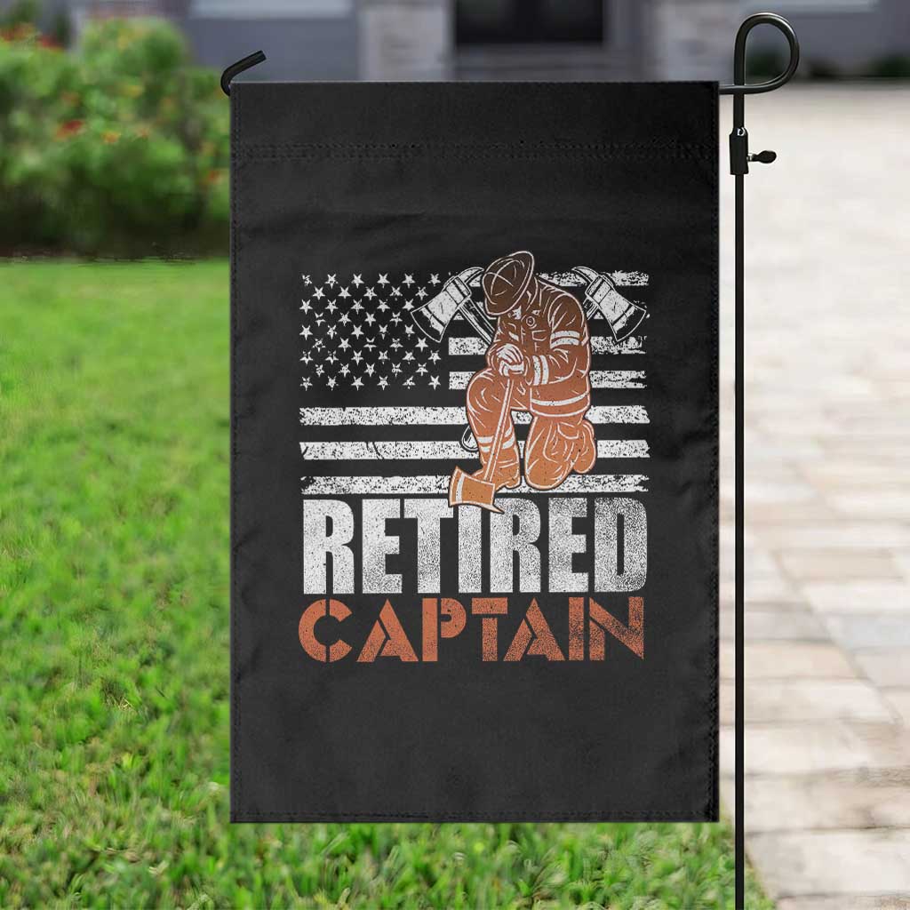 Retired Firefighter Captain Garden Flag Vintage Retirement Gifts Fireman American Flag TS10 Print Your Wear