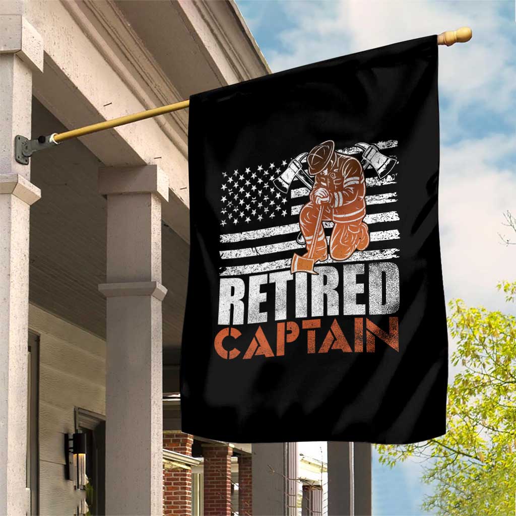 Retired Firefighter Captain Garden Flag Vintage Retirement Gifts Fireman American Flag TS10 Print Your Wear