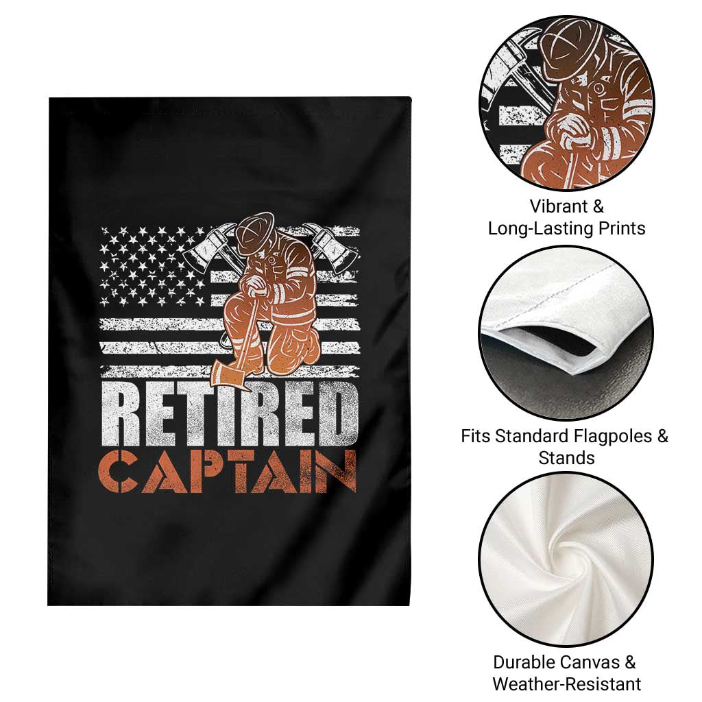 Retired Firefighter Captain Garden Flag Vintage Retirement Gifts Fireman American Flag TS10 Print Your Wear