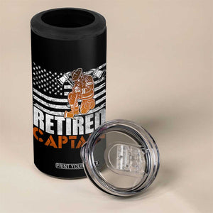 Retired Firefighter Captain 4 in 1 Can Cooler Tumbler Vintage Retirement Gifts Fireman American Flag TS10 Print Your Wear