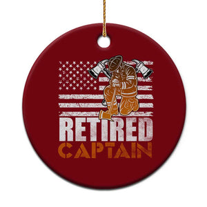 Retired Firefighter Captain Ceramic Ornament Vintage Retirement Gifts Fireman American Flag TS10 1pc Red Print Your Wear